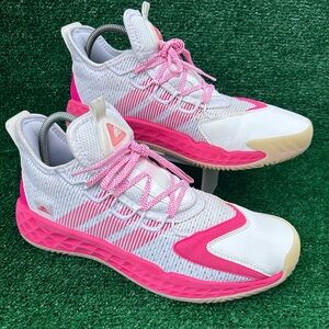 adidas Pro Boost Low Cancer Awareness White Shock Pink Mens 11 Basketball